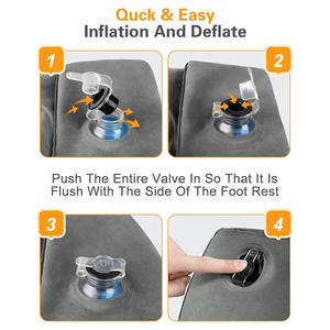 Tùy Chỉnh U Hình Dạng Phim Hoạt Hình Hình Chữ Nhật Ngủ Máy Bay Inflatable Phẳng Du Lịch PVC Vị Trí Ôm Chân Gối Với Mặt Nạ Mắt Cho Bé Ngủ - Product Image 4