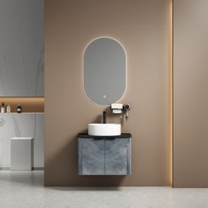 Nouveau design 2026 : Meuble <span class=keywords><strong>de</strong></span> <span class=keywords><strong>salle</strong></span> <span class=keywords><strong>de</strong></span> <span class=keywords><strong>bain</strong></span> mural en PVC <span class=keywords><strong>de</strong></span> 60 cm avec vasque en céramique et <span class=keywords><strong>miroir</strong></span> LED - Product Image 5