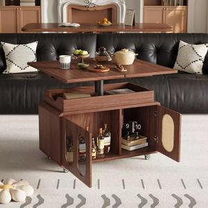 Modern Durable Lifting Solid Wood Coffee <strong>Table</strong> Mobile Multi-functional <strong>Side</strong> <strong>Table</strong> Sofa Trolley Eco-Friendly Portable <strong>Storage</strong> - Product Image 1