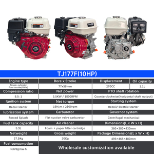 Moteur à <span class=keywords><strong>essence</strong></span> horizontal 10HP 270cc 1 cylindre avec réducteur et démarrage électrique pour bétonnières et épandeurs de mortier - Product Image 6