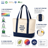Sac fourre-tout en toile de coton biologique bicolore personnalisé, imprimé sur mesure, lavable, pour le shopping, fabrication OEM/ODM en usine
