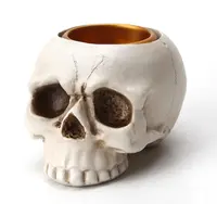Креативный подарок, подсвечник из смолы белого цвета с черепом на Хэллоуин