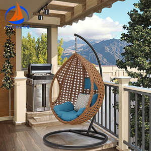 Factory Hanging <strong>Uk</strong> Patio Wicker Rattan Swing Outdoor Egg Chair Swing with Stand One Piece Metal Hanging Egg <strong>Hammock</strong> - Product Image 1