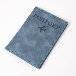 Porte-passeport <span class=keywords><strong>personnalisable</strong></span> avec logo d'avion et fente pour <span class=keywords><strong>carte</strong></span> Étui étanche en cuir PU pour passeport de voyage ultra mince - Product Image 6