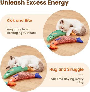 Jouets sonores froissés Hovicaed Saury Fish Catnip pour chat, doux et durables, 9,4 pouces, pour l'exercice intérieur des chatons, jouets interactifs pour animaux de compagnie - Product Image 5