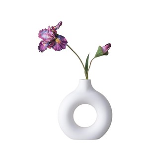 Fleurs d'iris artificielles Meng Jie, violettes et blanches, en EVA, branche unique, décoration d'intérieur - Product Image 5