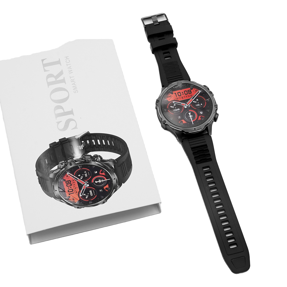 AK75 Relojes Outdoor Sport Smart Watch Flashlight 1.9Inch Big Screen BT Call Heart Rate Blood Oxygen Round Smartwatch for Men