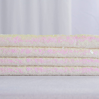 Tissu de Robe de Mariée Élastique Multicolore en Gros, Tissu à Paillettes Irisées de 3mm