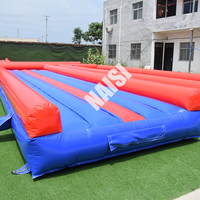 Prix bon marché personnalisé en usine tapis gonflable sac gonflable de gymnastique en PVC tapis de culbutage plus épais piste d'air commerciale avec ventilateur