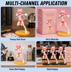 Figurine de collection en vinyle personnalisée <span class=keywords><strong>Neko</strong></span> <span class=keywords><strong>Anime</strong></span> Sports Fighter Girl PVC Action Boxing Cute Doll ODM pour enfants, collection, exposition, cadeau - Product Image 3