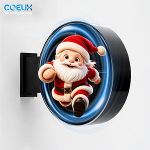 Caja de Luz Publicitaria Exterior COEUX de 50cm con Holograma 3D Personalizado en Lámina Metálica, LED de Alto Brillo de 5000 Lúmenes, Resistente a la Intemperie, Colgante - Product Image 1
