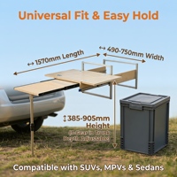 Table coulissante personnalisée en contreplaqué de 18 mm pour coffre de voiture, capacité de charge de 50 kg, poste de travail pour camping