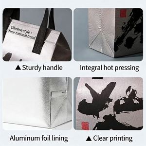 Sac isotherme personnalisé et écologique en aluminium pour la livraison de plats chauds/froids, boissons et café. - Product Image 3