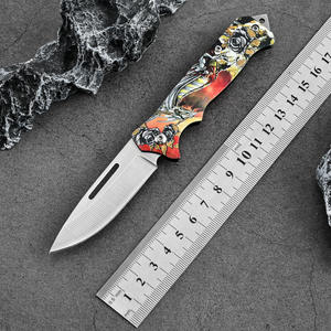 Hongrui cuchillo personalizado 3D impreso al aire libre Camping supervivencia todo mango de acero cuchillo plegable sin cerradura bolsillo caza cuchillos plegables - Product Image 3