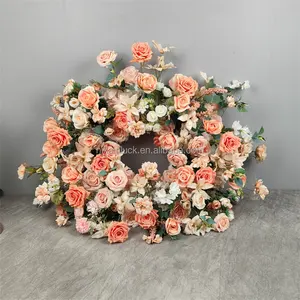 Wholesale Orange Silk Rose Flower Balls Wedding Floral Range Specialty Wreath Foam Candle