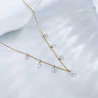 Collana con Pendente in Oro 18K e Diamante Coltivato in Laboratorio, Design Semplice e alla Moda a Stella Ondulata Scintillante, Gioiello Raffinato Regolabile da Donna