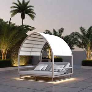 Boat Shape Aluminum Sunbed <strong>With</strong> <strong>Canopy</strong> Hotel Garden Unique Sun Bed Sunproof Beach Resort Pool <strong>Outdoor</strong> <strong>Daybed</strong> - Product Image 4