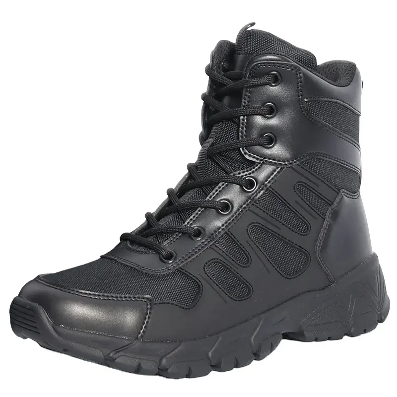 Custom Wholesale Leather Oxford Safety Waterproof Outdoor Tactical Black Combat Boots For Men