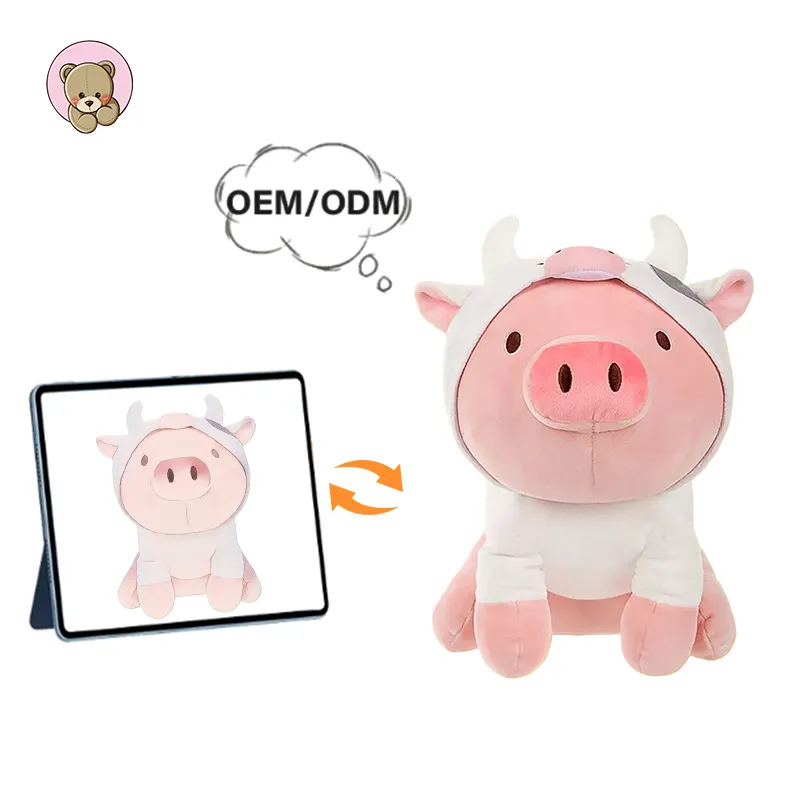מותאם אישית קריקטורה חזיר חמוד ממולא חיה יפה פיגלט בובות קטיפה שרץ צעצוע מפעל מכירות ישיר לשקע
