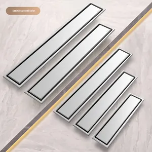 Desagüe de Piso Personalizado de Acero Inoxidable 304, Estilo Americano, Superficie Pulida, Largo, Antiolor, para Baño y Ducha - Product Image 1