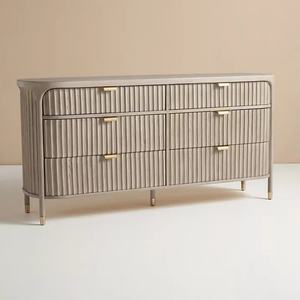 ตู้เก็บของไม้เนื้อแข็งสไตล์นอร์ดิกฝรั่งเศส 6 ลิ้นชัก สำหรับห้องนั่งเล่น - Product Image 2