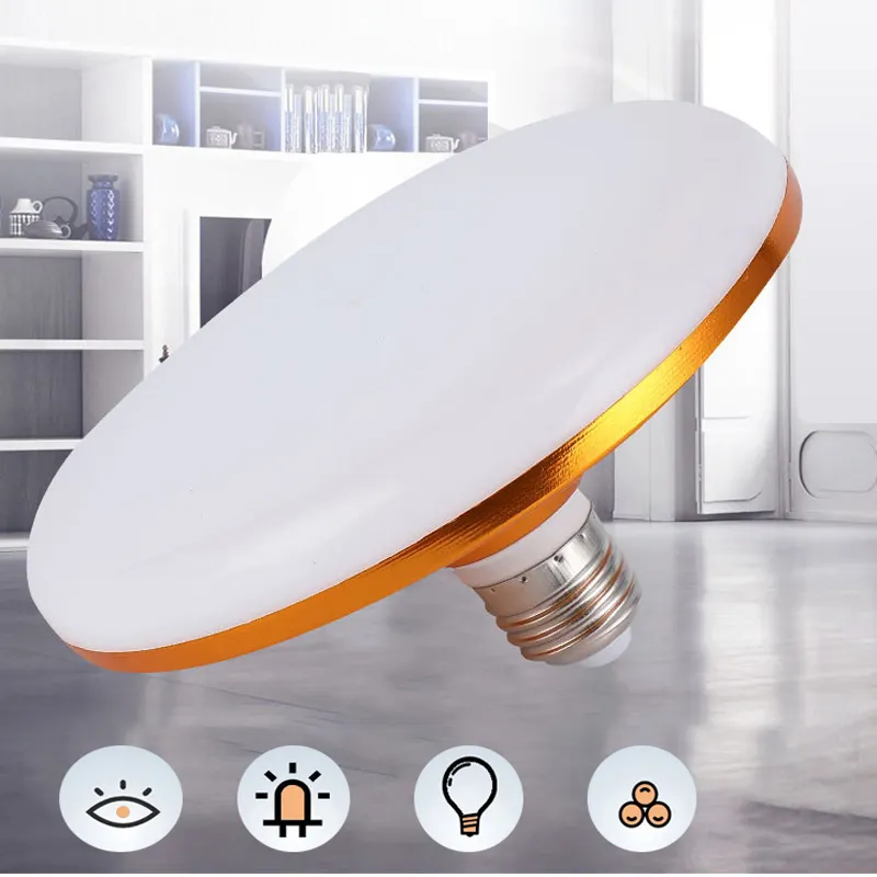 E27 220V LED مصباح مصنع مكتب إضاءة داخلية لمبة UFO مصابيح المستمر الحالي 15W-30W توفير الطاقة مصباح Led أبيض هادئ من Ligh