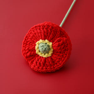 Visualizzare l'<span class=keywords><strong>immagine</strong></span> più grande aggiungere per confrontare le parti fatte a mano fiori <span class=keywords><strong>di</strong></span> cotone fiori in maglia artificiale fiori decorativi <span class=keywords><strong>di</strong></span> papavero Crochet - Product Image 5