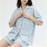 Ensemble de pyjamas pour femmes chic et moderne, coton et bambou, imprimé tendance, fabricant OEM, sur mesure
