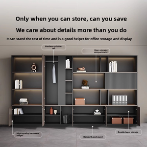 خزانة خشبية للملفات المكتبية وخلفية للكتب والجدران/مدرب مع لوح خشبي لتخزين البيانات - Product Image 4