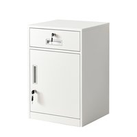 Meuble de rangement de bureau moderne en acier, petit casier avec serrure à code robuste, tiroir de rangement et base pour imprimante, modèle bas