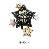 Ballons en aluminium pour bouteilles de vin, thème Nouvel An, ballons en forme de ruban et de bannière pour boîte cadeau champagne, décoration de fête du Nouvel An, vente en gros