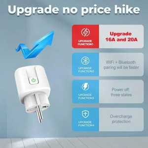 투야 EU 220V 16A 음성 제어 전원 모니터 에너지 모니터링 EU 소켓 스마트 플러그 와이파이 알렉사 구글 홈 - Product Image 4