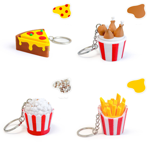 Vashine Llavero con interruptor de teclado mecánico de juguete con diseño de comida impreso en 3D, juguete sensorial único de pizza y patatas fritas para alivio del TDAH - Product Image 5