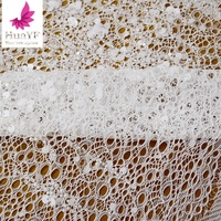 HY2823 Haute Qualité Africain Blanc Pique Perlé Perle Dentelle Sequin 3d Chantilly Français De Mariage Robe De Mariée Tissu