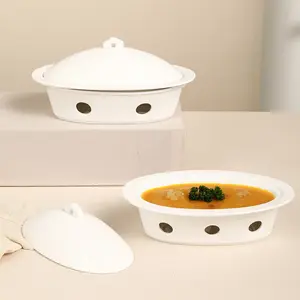 Ceramic Cooking Pots Kitchen Soup Food Warmer Cookware Sets Home Hot Pot White Casseroles With Lid