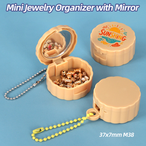 SUNSHING <b>Foldable</b> Makeup <b>Mirror</b> Portable Travel Small Jewelry Earring Storage Box With <b>Mirror</b> Keychain Mini Purse <b>Mirror</b> - Product Image 2