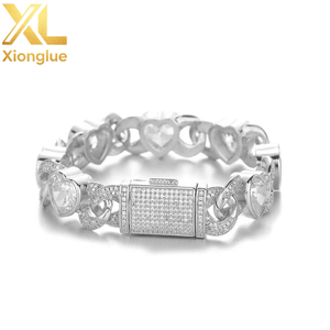 Collar Cubano con Zirconia en Forma de Corazón y Número 8 de 12 mm, Estilo Hip Hop, Personalizado, Accesorio para Hombre, Chapado en Oro de 18K, Regalo - Product Image 4