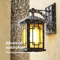 Lanterne murale extérieure solaire LED rétro moderne, étanche IP65, base en aluminium, pour jardin, porche, éclairage paysager