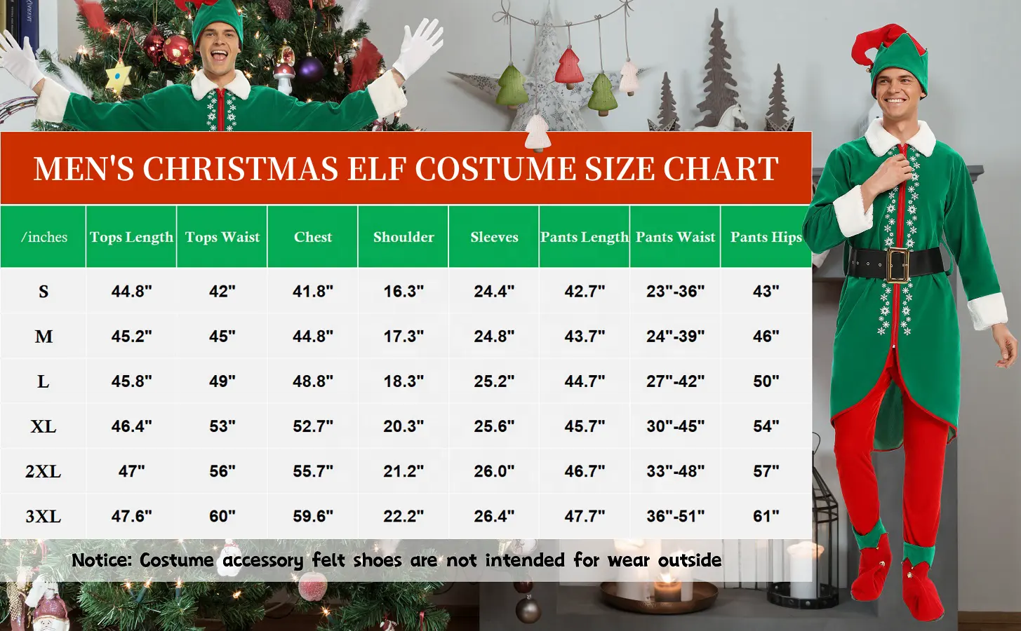 6 adet erkek yeşil noel Elf kostüm Polyester pantolon takım elbise Cosplay partiler için komik Xmas erkek kıyafet için bak