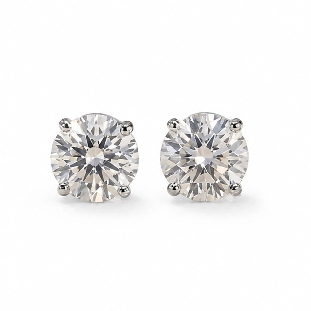 Custom IGI Certified Luxury Lab Created Diamond Stud Earrings White Gold Anniversary Gift Jewelry