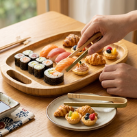 Pinces à nourriture écologiques en bambou pour sushis et apéritifs |   Pinces de service réutilisables pour la cuisine, les fêtes et la restauration