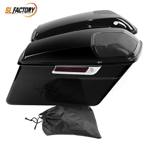 Sacoches de <span class=keywords><strong>moto</strong></span> durables noires mates avec fermoirs chromés et grilles pour haut-parleurs, compatibles avec Harley Touring Road Glide Street Glide 14-23 - Product Image 5