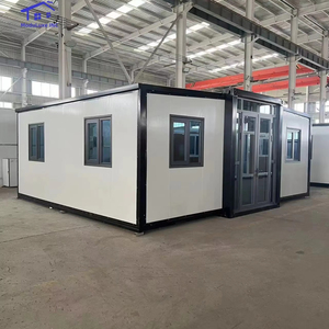 Conteneur résidentiel extensible à double aile de 40 pieds Panneau sandwich en bois pliable et mobile Maison en acier pour villa - Product Image 1