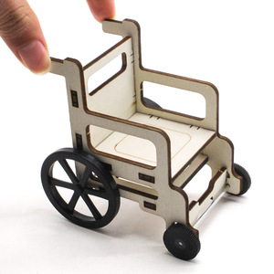 Modelo de silla de ruedas de madera, juguete educativo STEM para niños de 4 a 6 años, juguetes de proyecto - Product Image 3