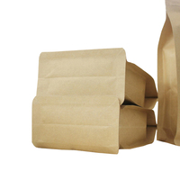 Sac en papier Kraft métallique, à fond plat et en aluminium personnalisé, pochette de boîte pour emballage alimentaire, noir, en Stock