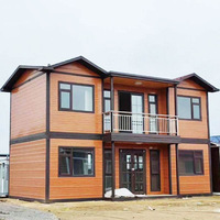 Casa contenedor prefabricada modular de dos pisos desmontable para microfamilias, casa contenedor desmontable, villa prefabricada