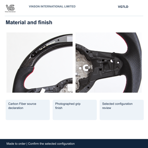 Volante de Fibra de Carbono para Volkswagen Golf, Configuración Seleccionada con Centro Abierto VG7LD - Product Image 3