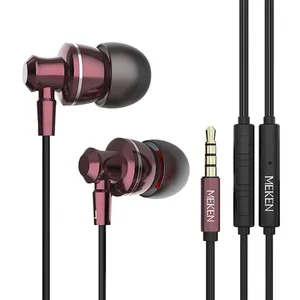 Earphone Suara Premium, Earbud Berkabel Headphone Olahraga Bass Berat Cocok untuk Semua Perangkat Antarmuka 3.5Mm