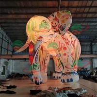 Modèle gonflable géant personnalisé en forme d'éléphant peint, style graffiti, pour événements et parcs d'attractions