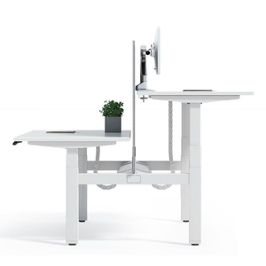 H Hình Bốn động cơ kép benching điện mặt đối mặt làm việc văn phòng bàn 4 chân 3 giai đoạn Chiều cao có thể điều chỉnh đứng khung bàn - Product Image 3